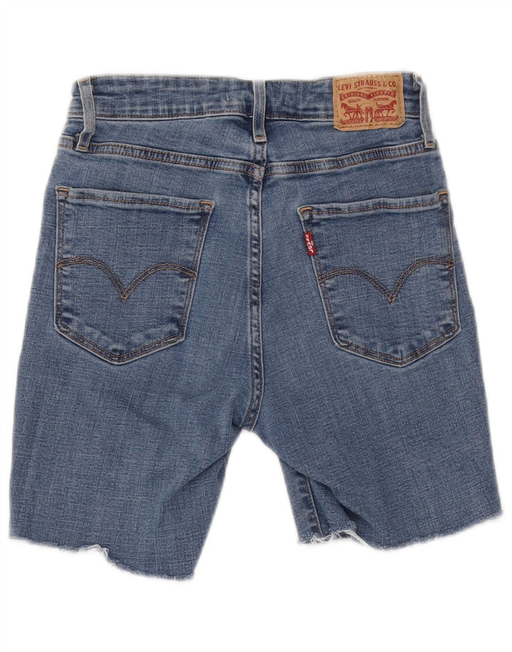 Shorts jeans feminino Levi's 721 cintura alta W26 pequeno algodão azul