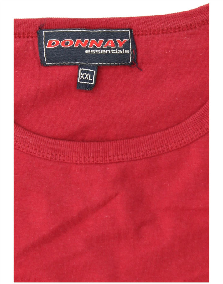 DONNAY Mens Colete Top 2XL Algodão Vermelho