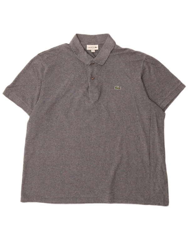 Camisa polo masculina Lacoste Classic Fit tamanho 7 2XL algodão cinza