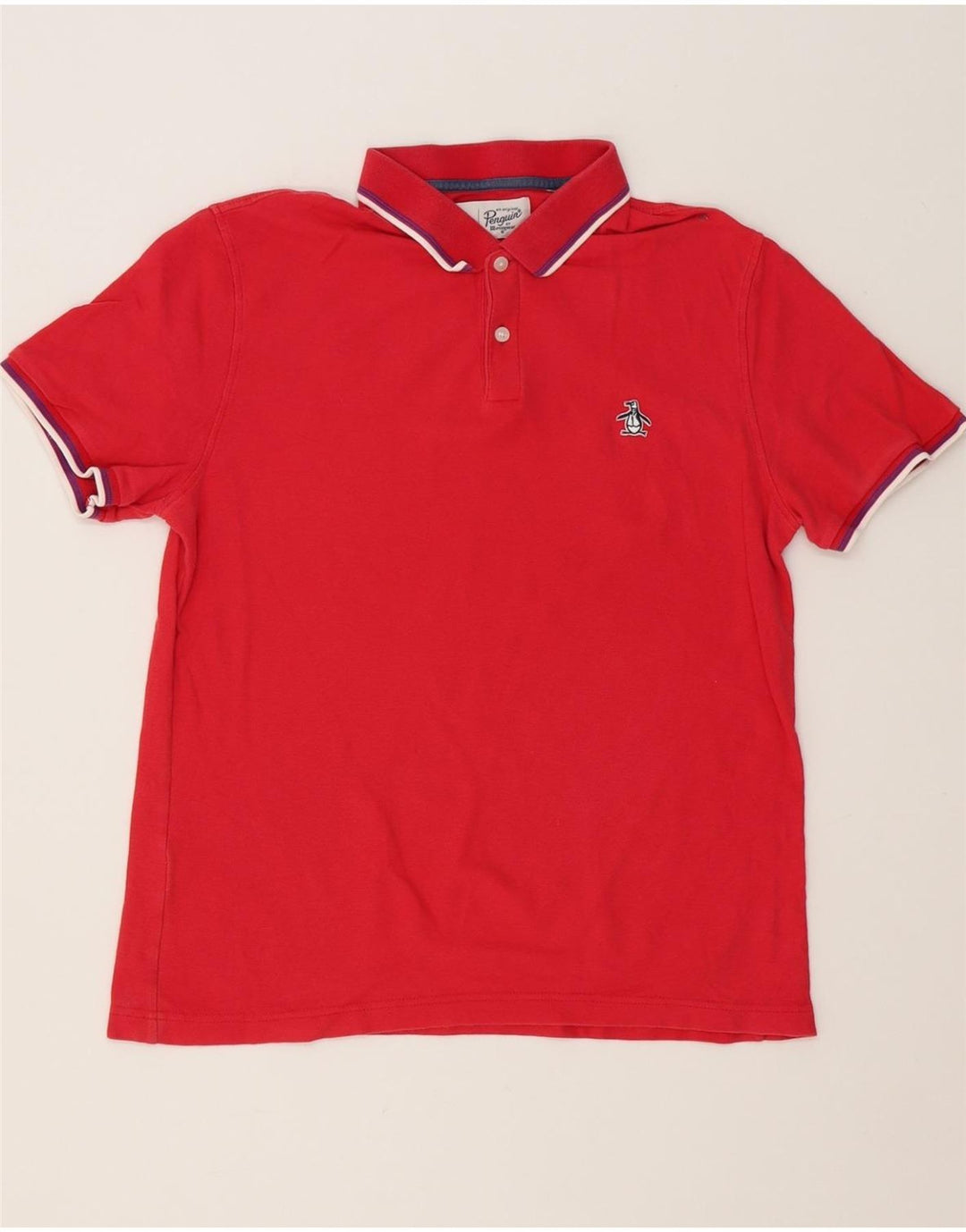 PENGUIN Mens Polo Shirt Medium Red Vintage Penguin and Second-Hand Penguin from Messina Hembry 
