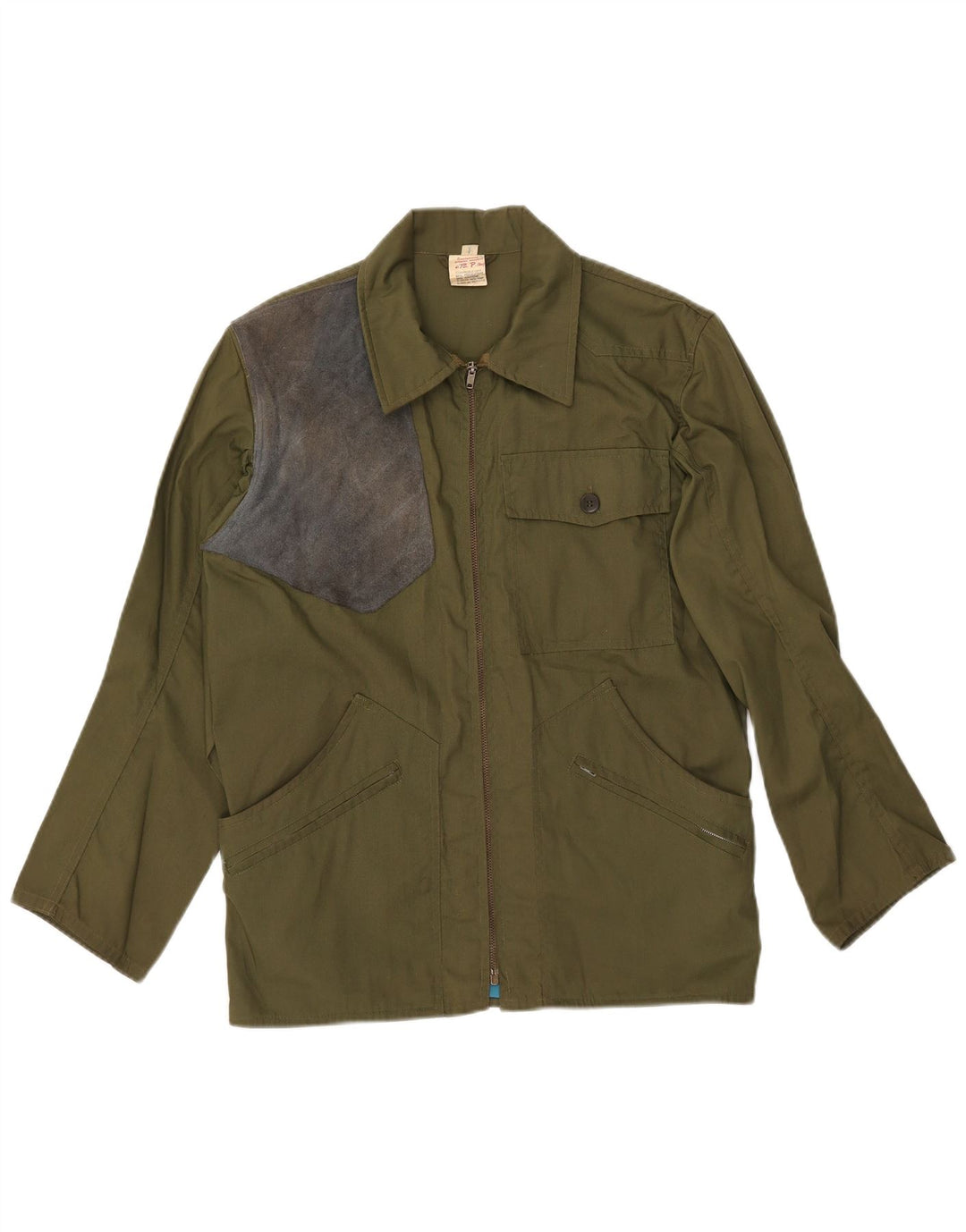 Jaqueta utilitária masculina VINTAGE UK 36 poliéster cáqui pequeno