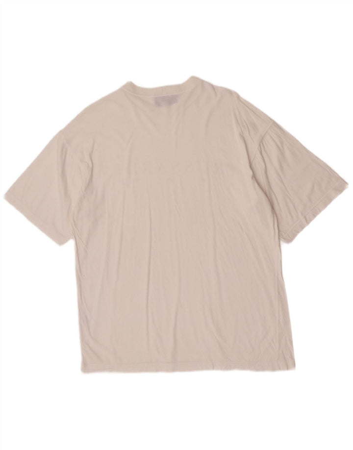 Trussardi Jeans Camiseta masculina gráfica Top médio algodão branco