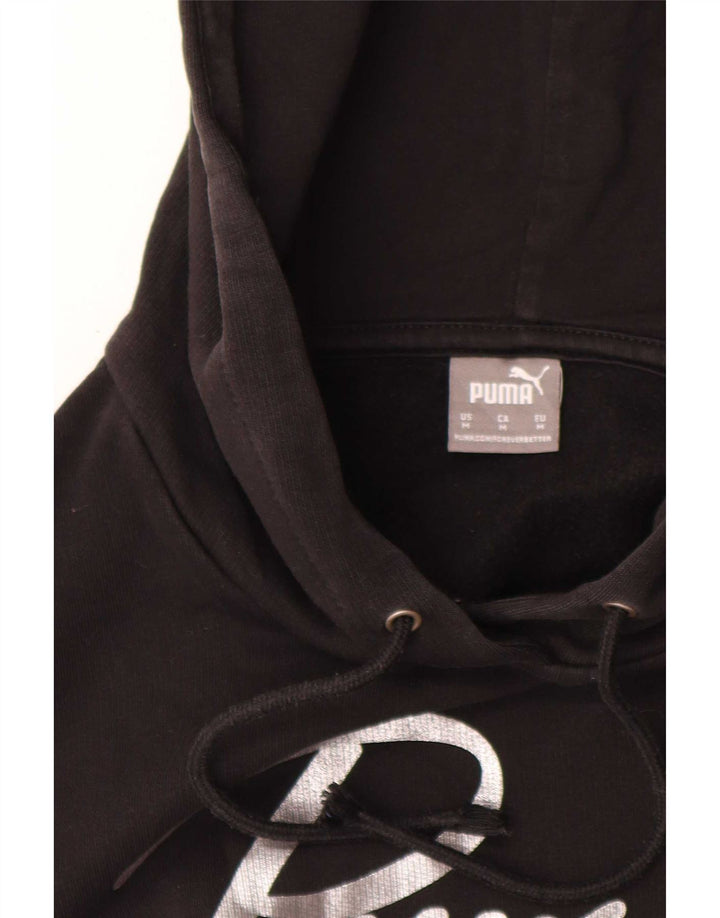 Puma masculino gráfico moletom com capuz médio preto
