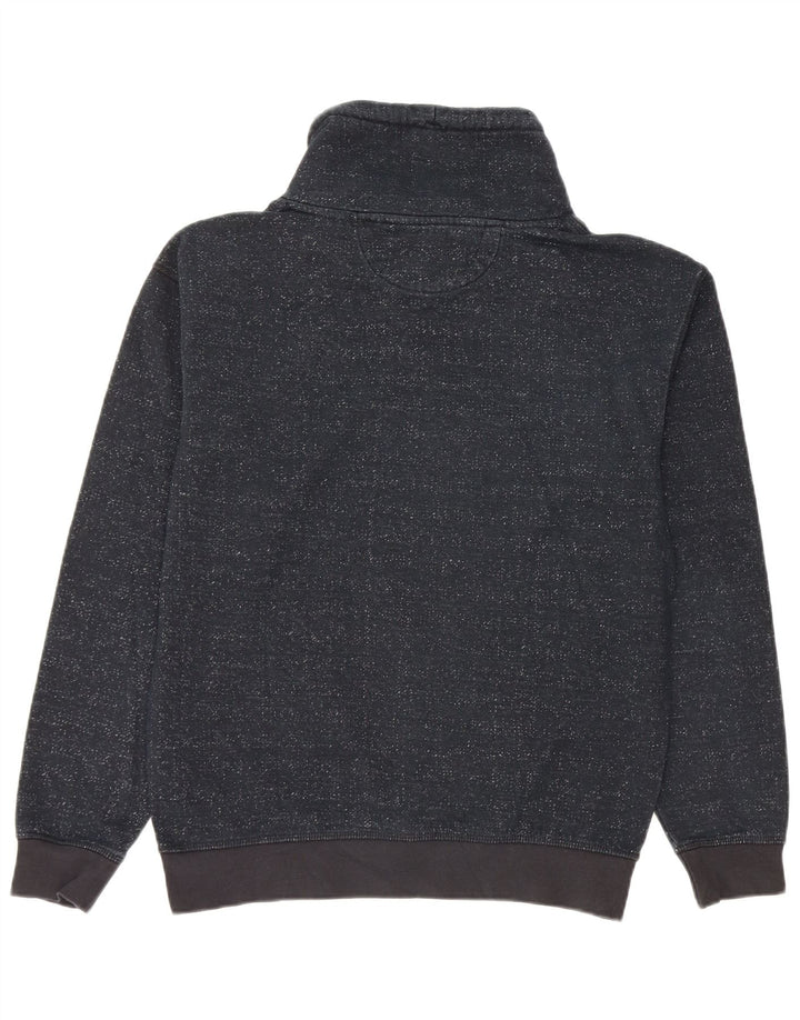 Zara moletom masculino jumper pequeno algodão manchado azul marinho