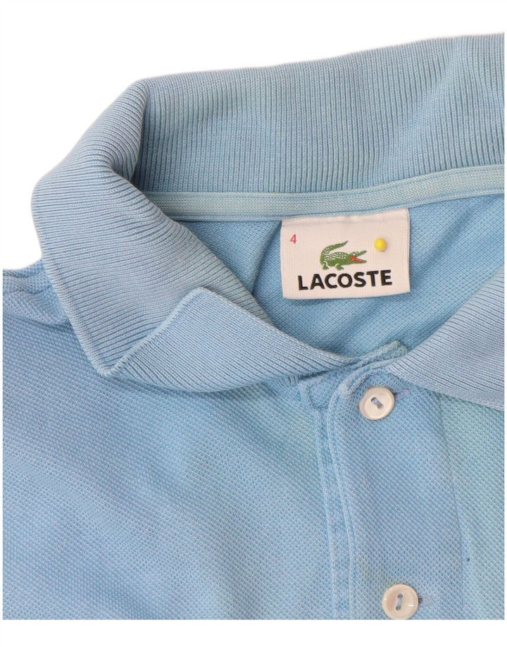 Camisa polo masculina Lacoste tamanho 4 algodão azul médio