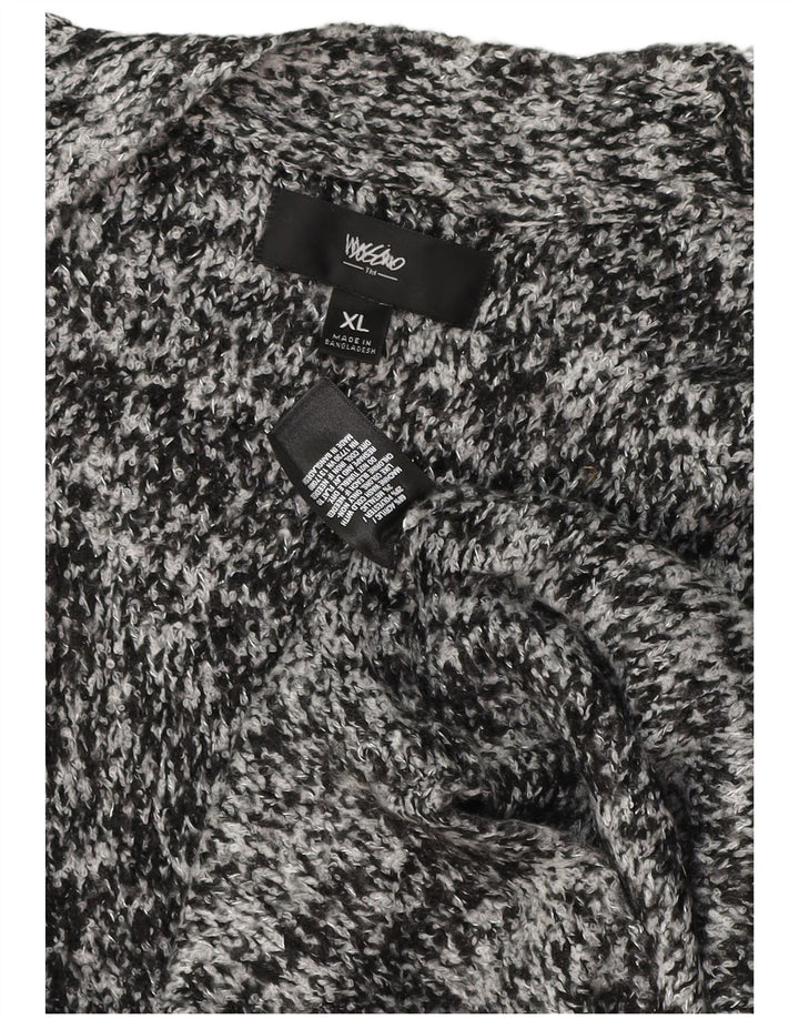 Suéter cardigã feminino Mossimo Longline UK 18 XL cinza manchado acrílico
