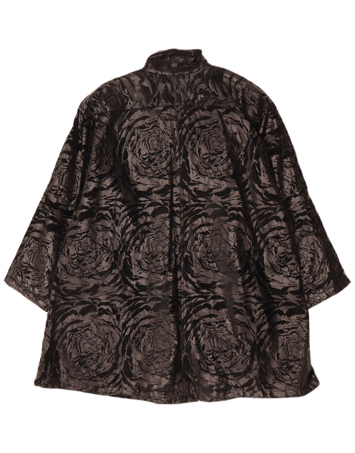 Sobretudo feminino MABRUN oversized IT 42 grande preto floral