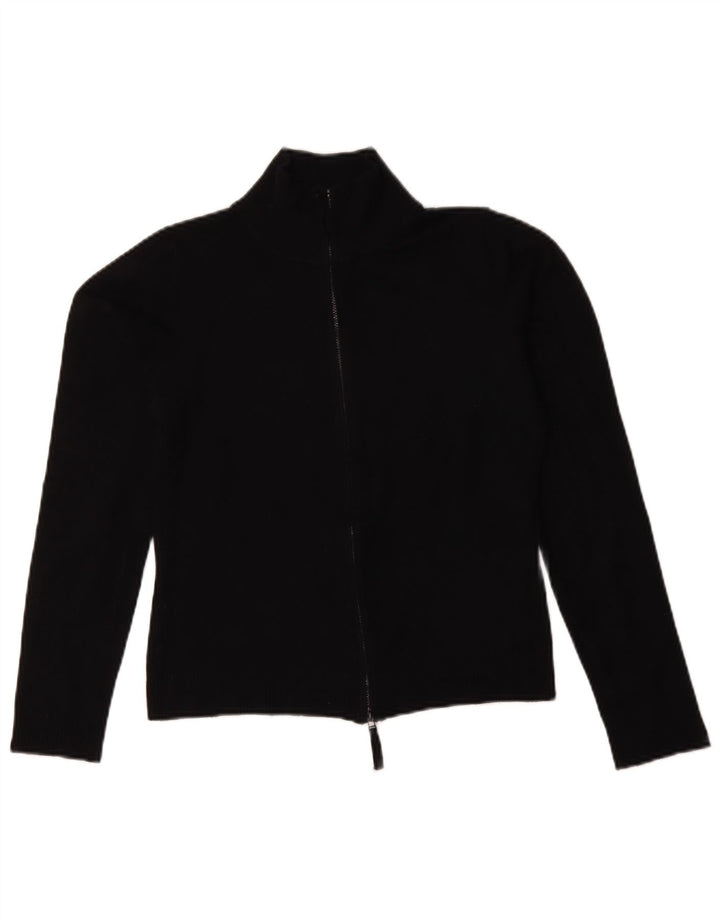 Suéter cardigã feminino Zara Reino Unido 14 grande rayon preto