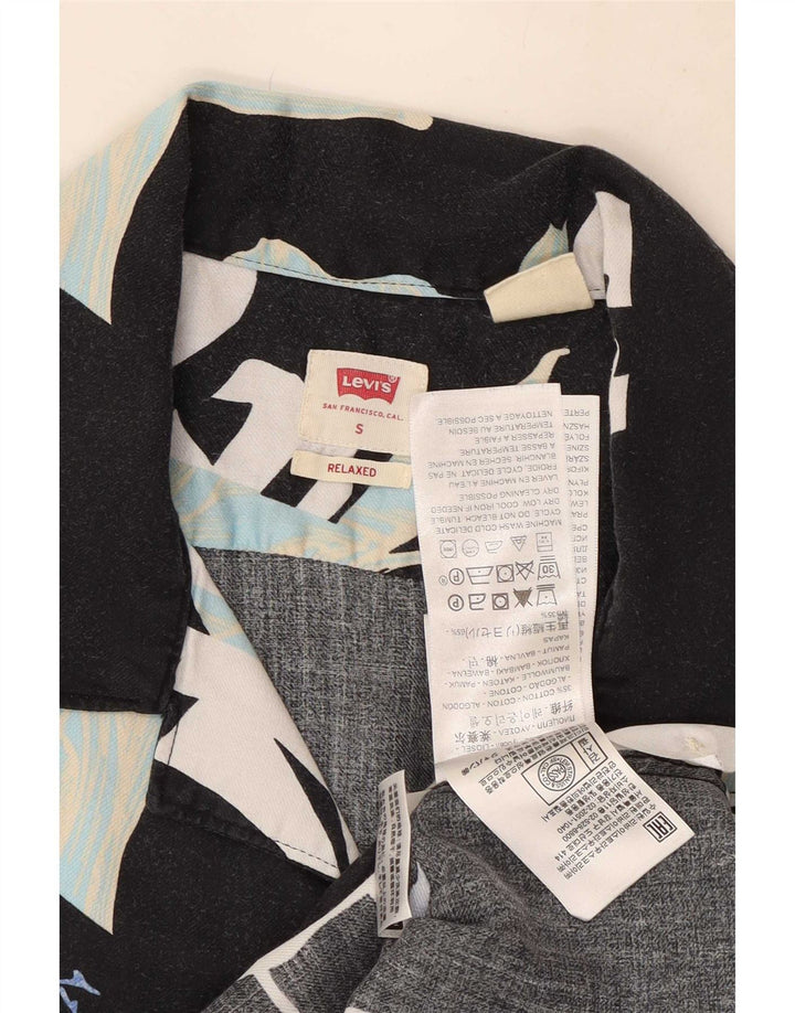 Camisa masculina relaxada de manga curta Levi's pequena preta floral lycra