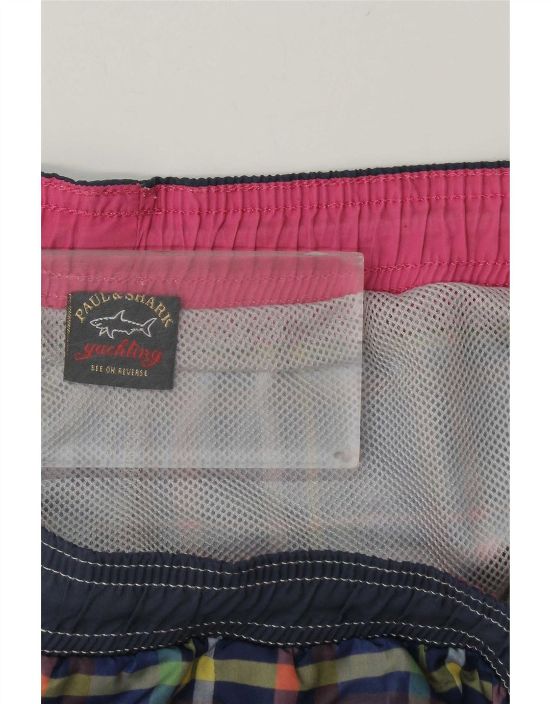 Shorts de natação masculino Paul & Shark Yachting grande xadrez multicolorido