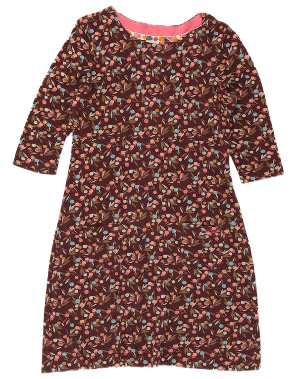 Vestido feminino estranho de manga comprida com bainha UK 12 médio roxo floral