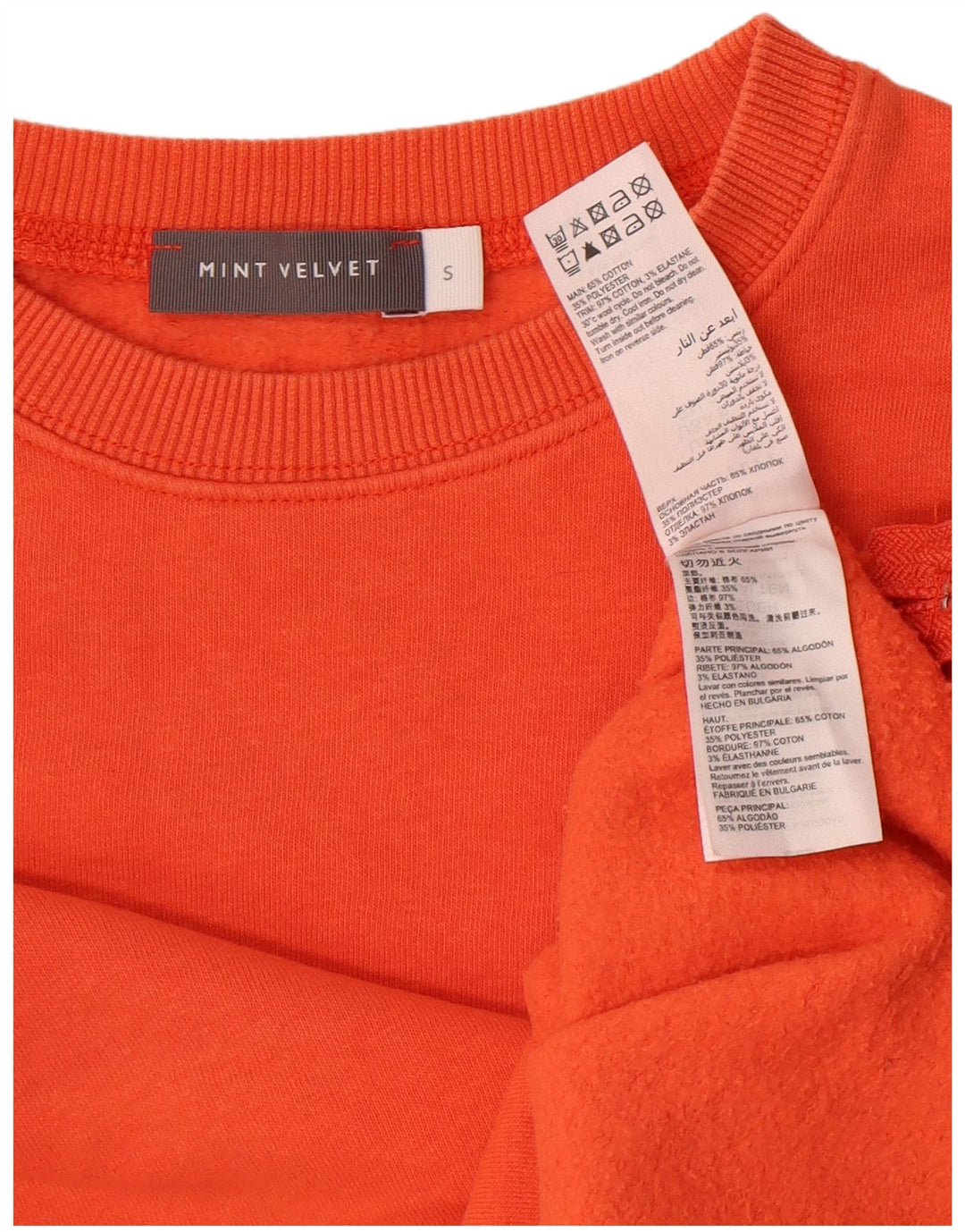 Suéter feminino MINT VELVET cropped grande tamanho Reino Unido 10 pequeno laranja