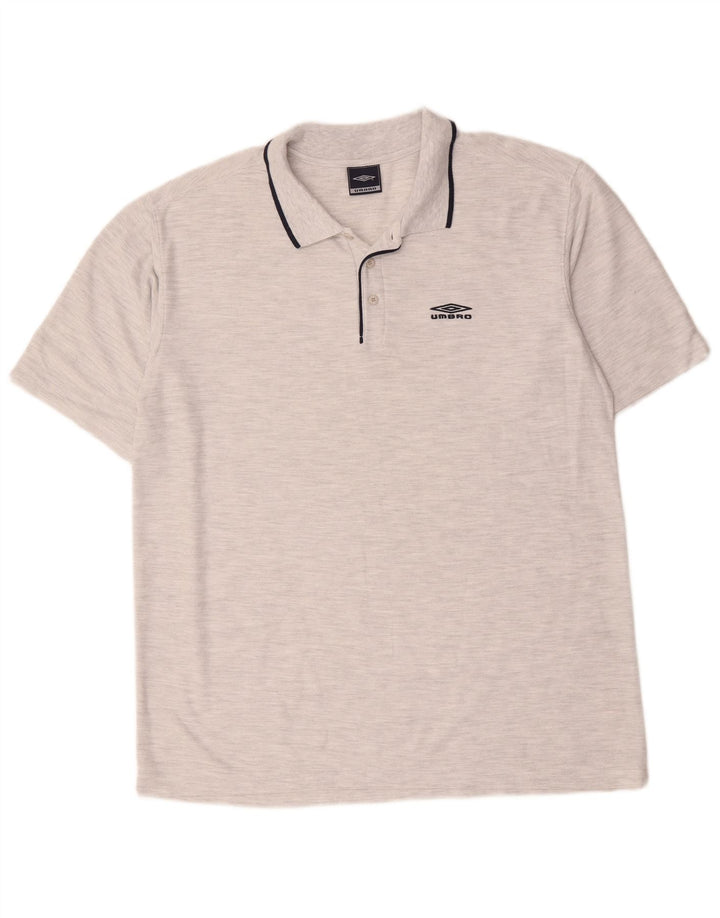 Camisa polo masculina Umbro XL algodão listrado cinza