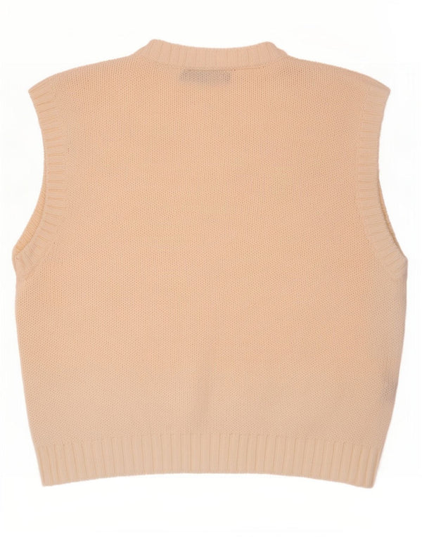 Zara Womens Crop Vest Tank Top UK 12 Médio Off White Cotton