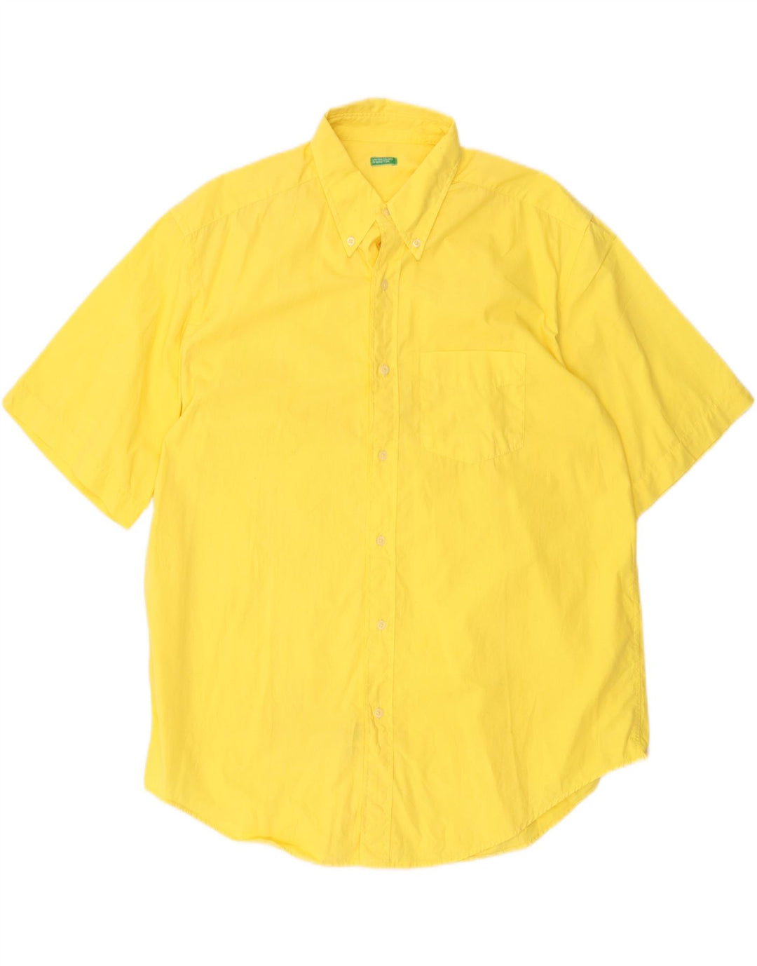 Camisa masculina de manga curta BENETTON XL amarelo algodão