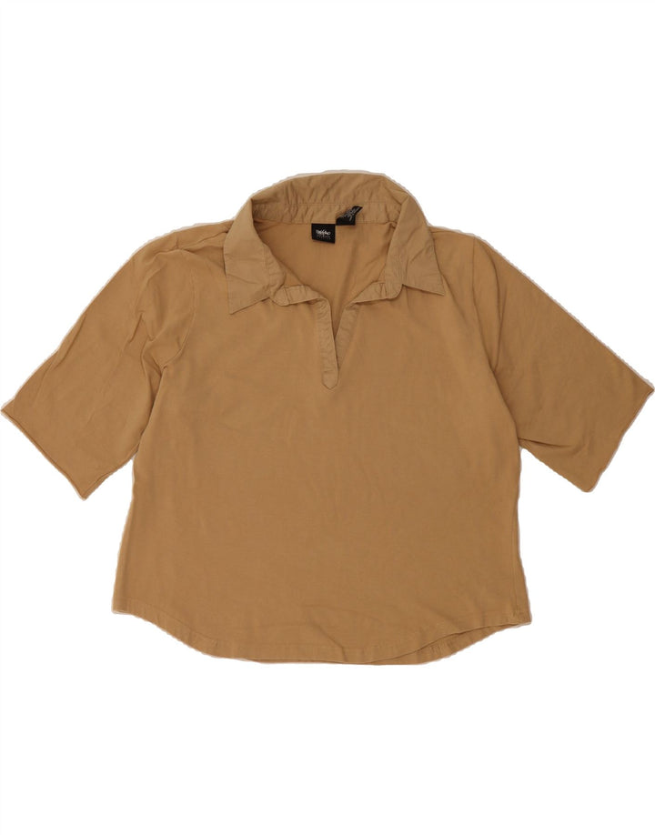 MOSSIMO Womens Crop Polo Shirt UK 18 XL Brown Cotton Vintage Mossimo and Second-Hand Mossimo from Messina Hembry 