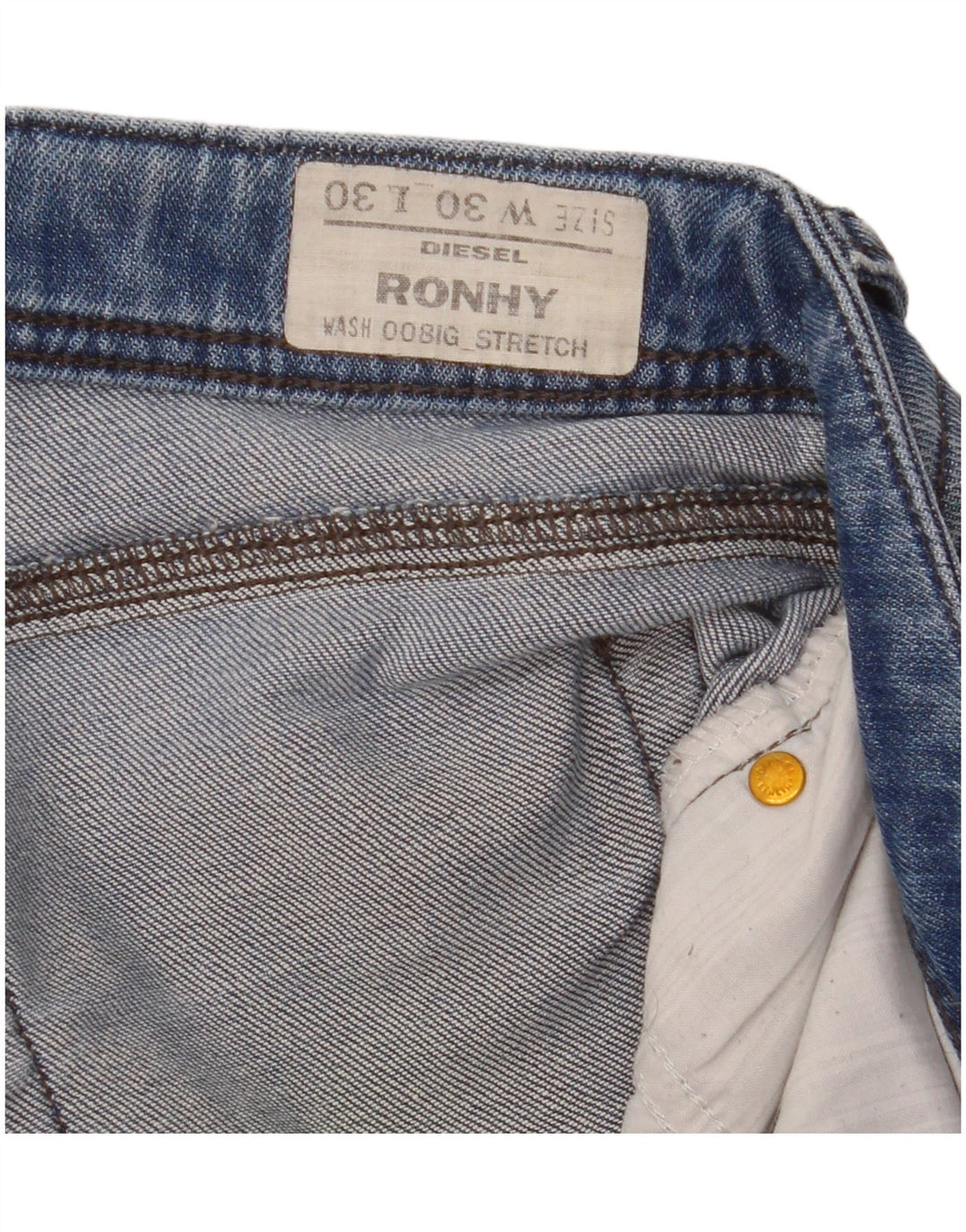 DIESEL feminino Ronhy Straight Jeans W30 L30 Azul Algodão