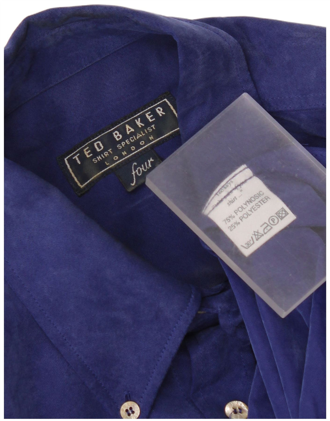 Camisa masculina Ted Baker tamanho 4 grande azul polinosico