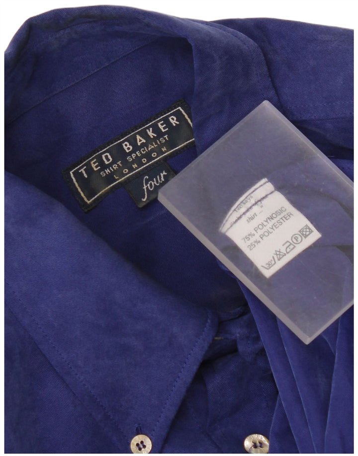 Camisa masculina Ted Baker tamanho 4 grande azul polinosico