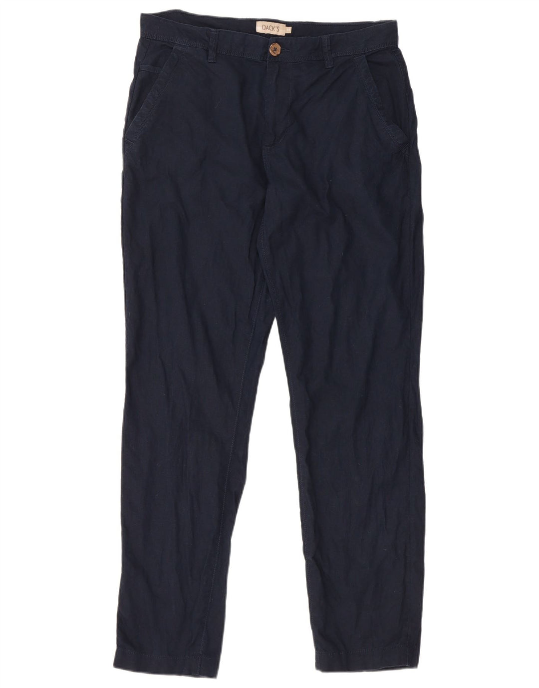 Calça Chino Masculina Slim DAKS Médio W32 L30 Azul Marinho Linho