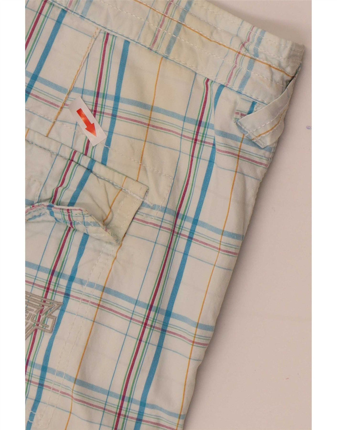 Shorts cargo masculino O'Neill W34 grande algodão xadrez azul
