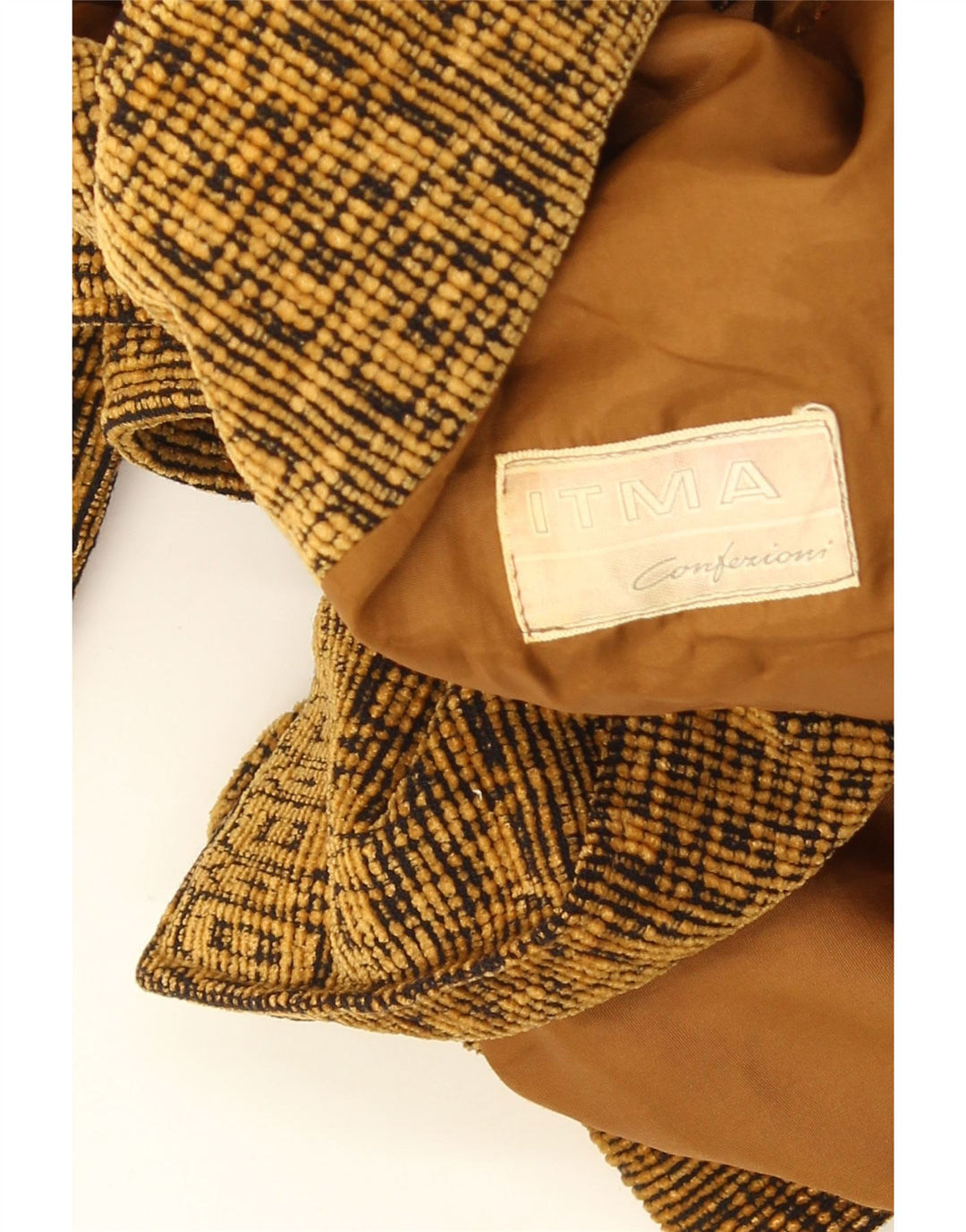 Jaqueta militar masculina vintage UK 38 médio bege geométrico