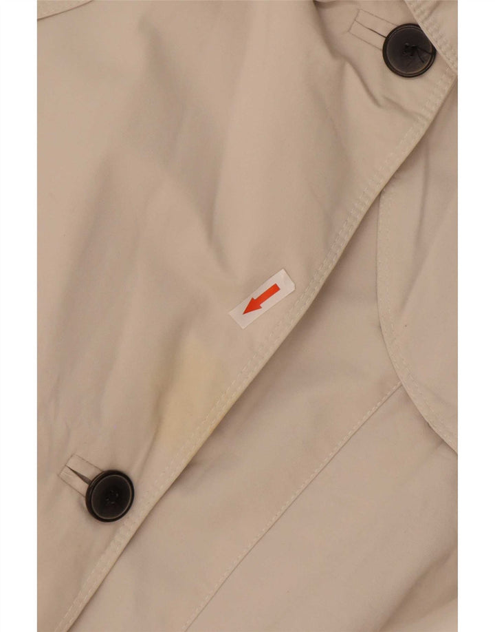 Zara Womens Trench Coat UK 12 Médio Algodão Branco