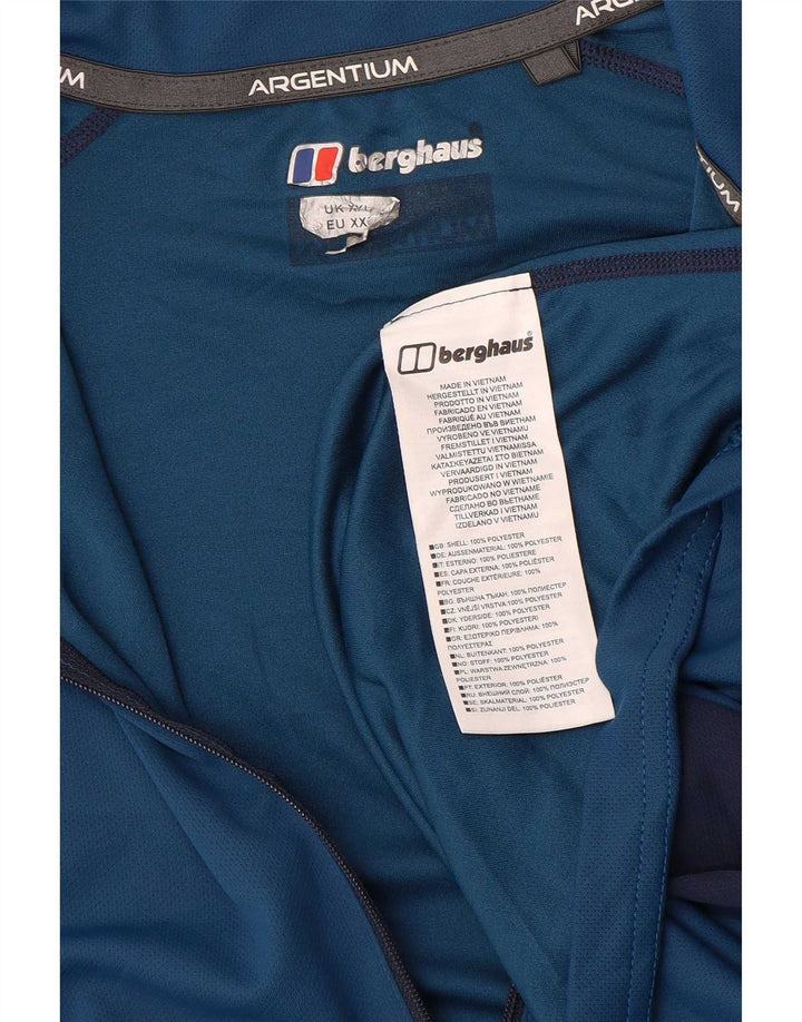 Berghaus pulôver masculino com zíper e gola em moletom 2XL azul colorblock