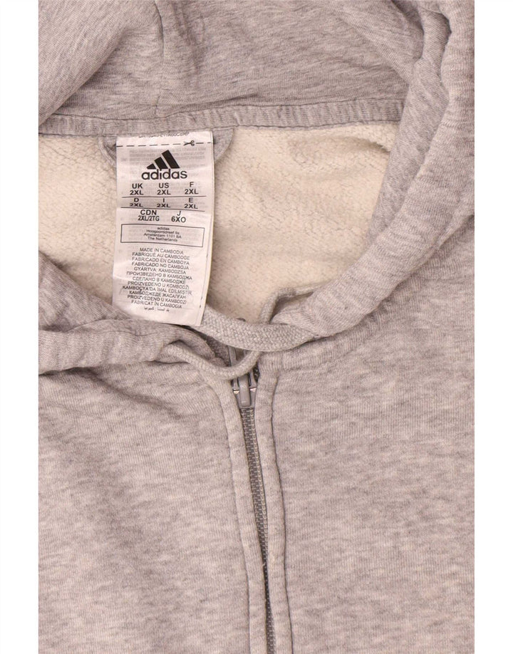 Suéter adidas masculino com capuz e zíper 2XL cinza