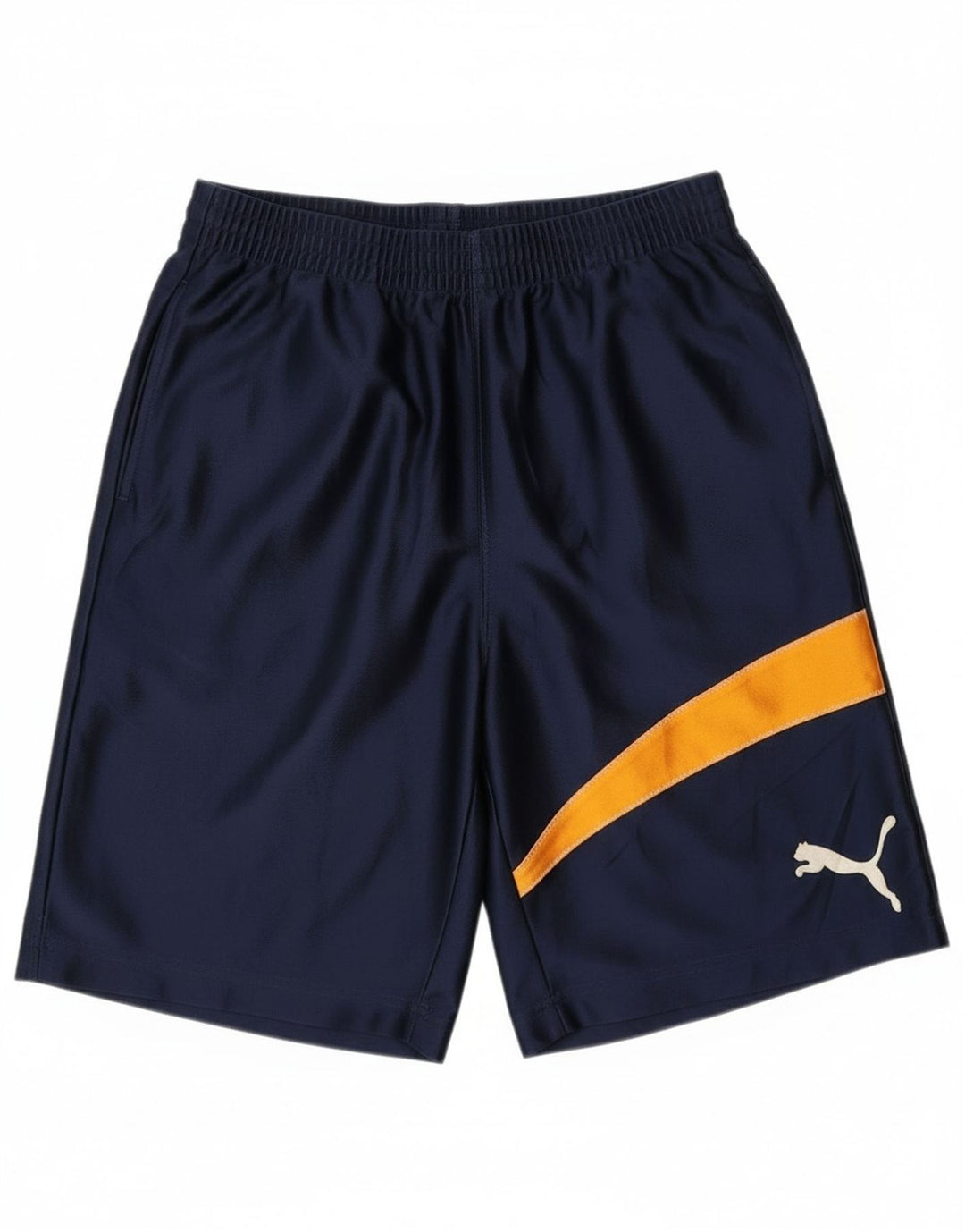 Shorts esportivos gráficos Puma Boys 9-10 anos médio azul marinho colorblock
