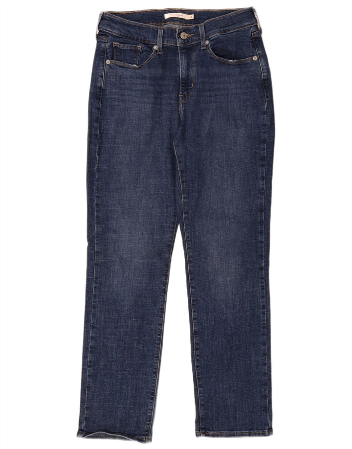 Jeans feminino clássico reto Levi's US 4 pequeno W27 L30 algodão azul