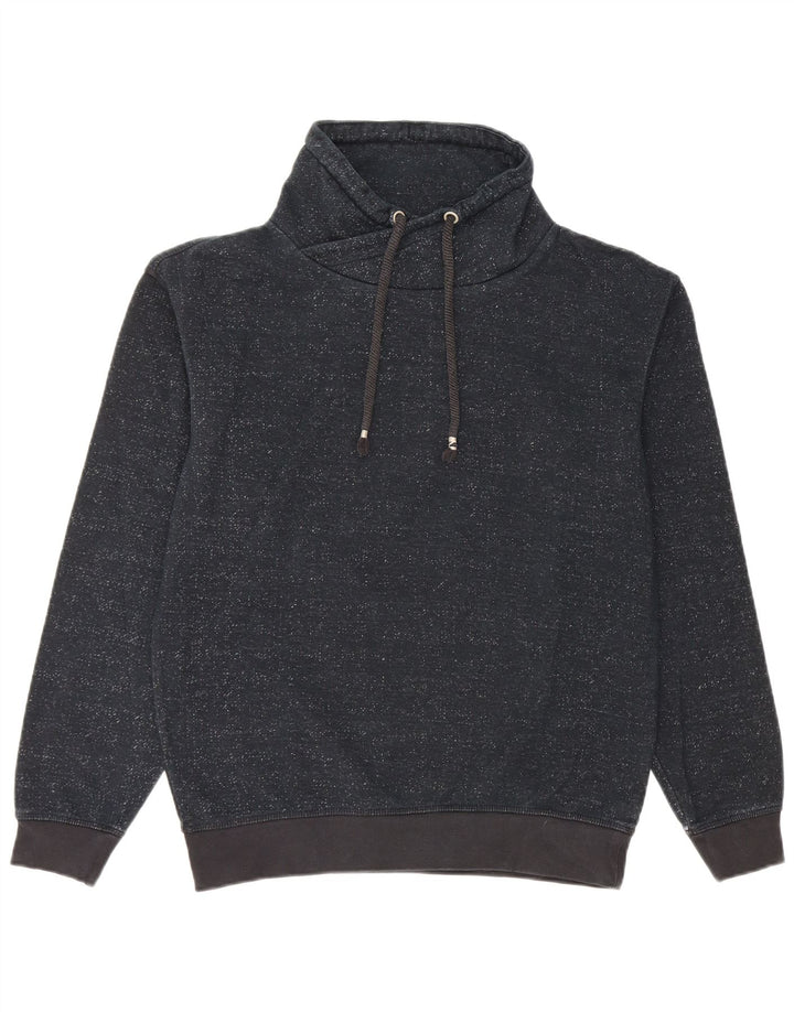 Zara moletom masculino jumper pequeno algodão manchado azul marinho