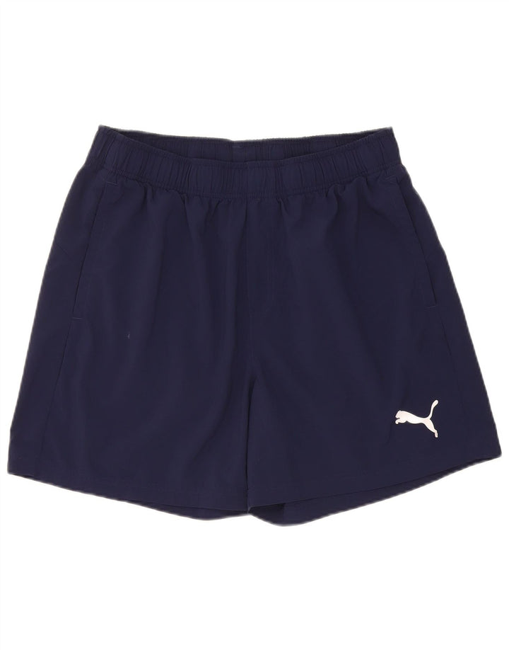 Shorts esportivos masculinos Puma grandes poliéster azul marinho