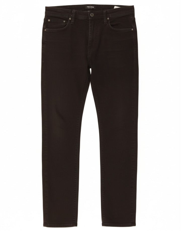 JACK & JONES Jeans Slim Masculino W32 L32 Algodão Preto