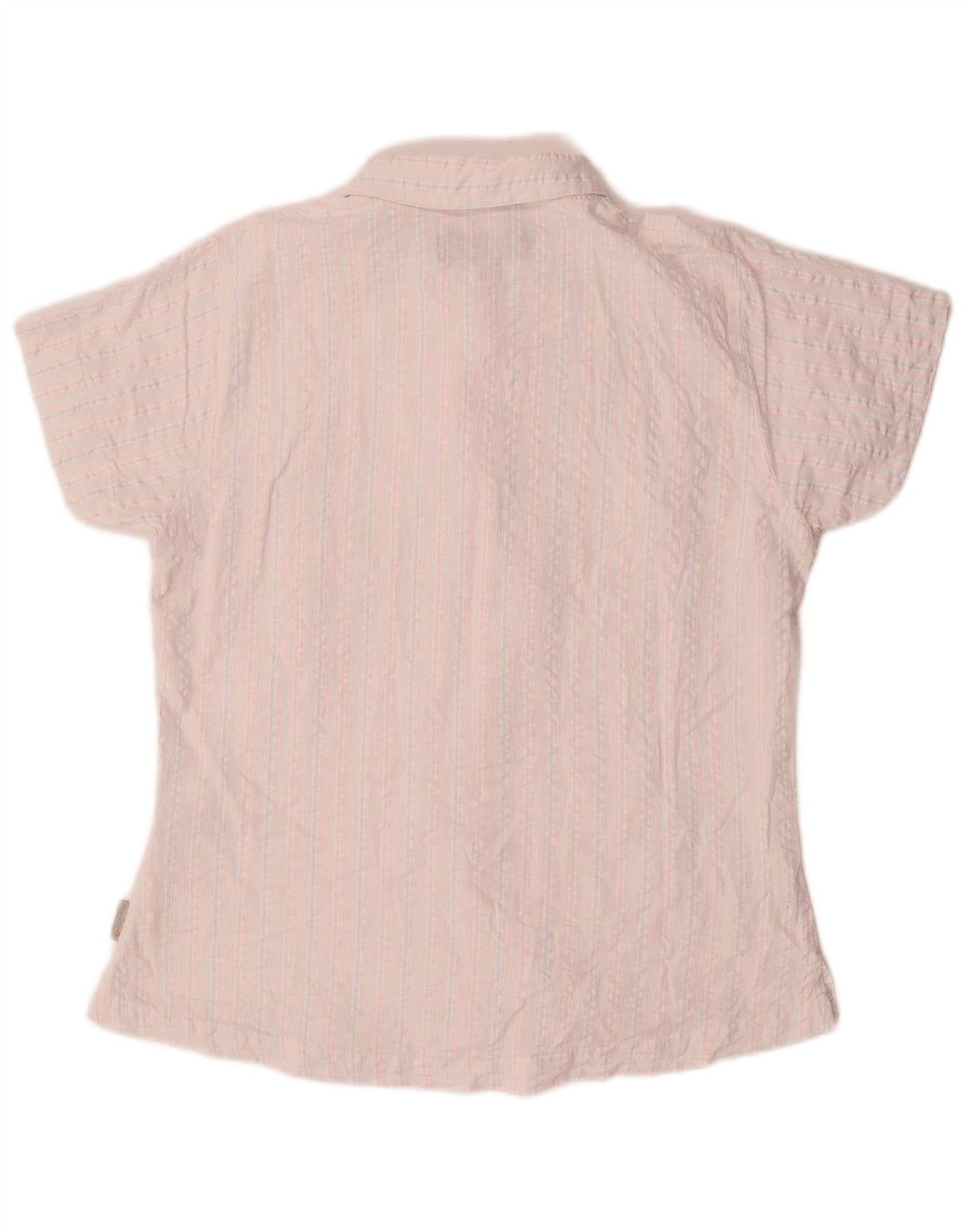 Camisa feminina de manga curta Regatta UK 14 grande algodão listrado branco