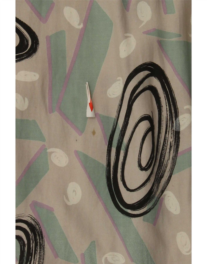 Vintage masculino abstrato Padrão camisa algodão multicolorido médio