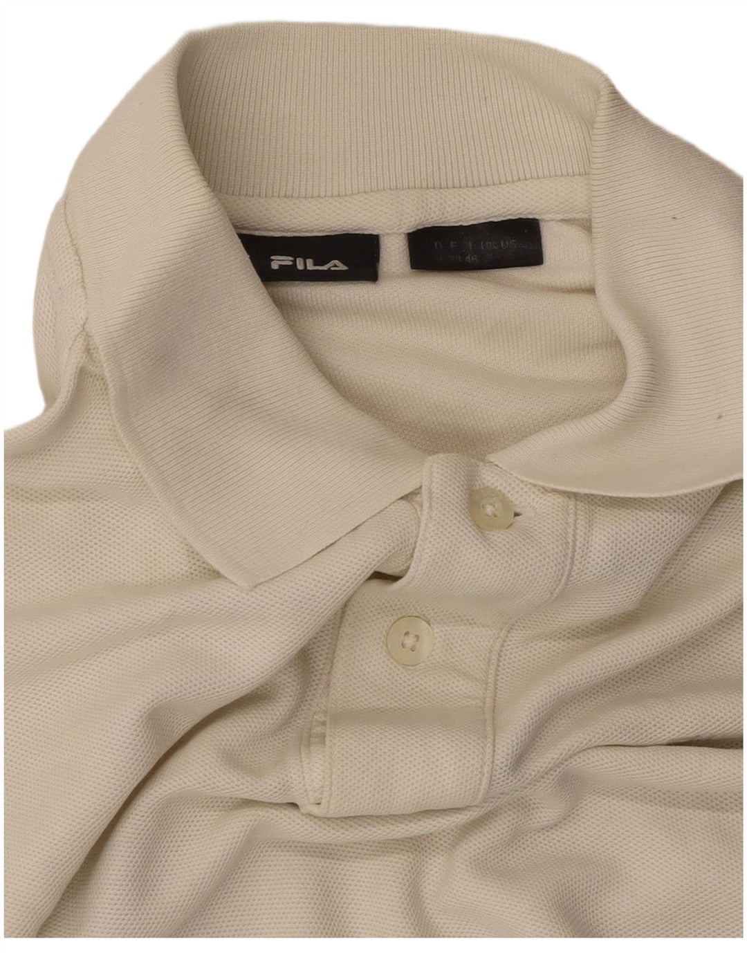 Camisa polo masculina FILA pequena off white