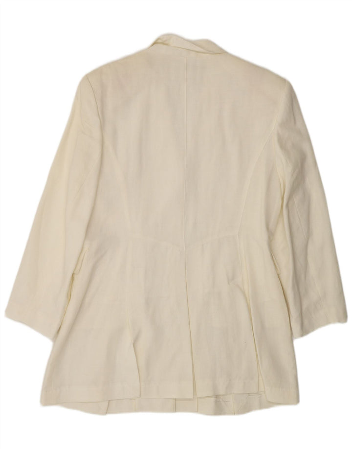 Jaqueta blazer feminina Viventy Longline com 3 botões UE 40 médio off white