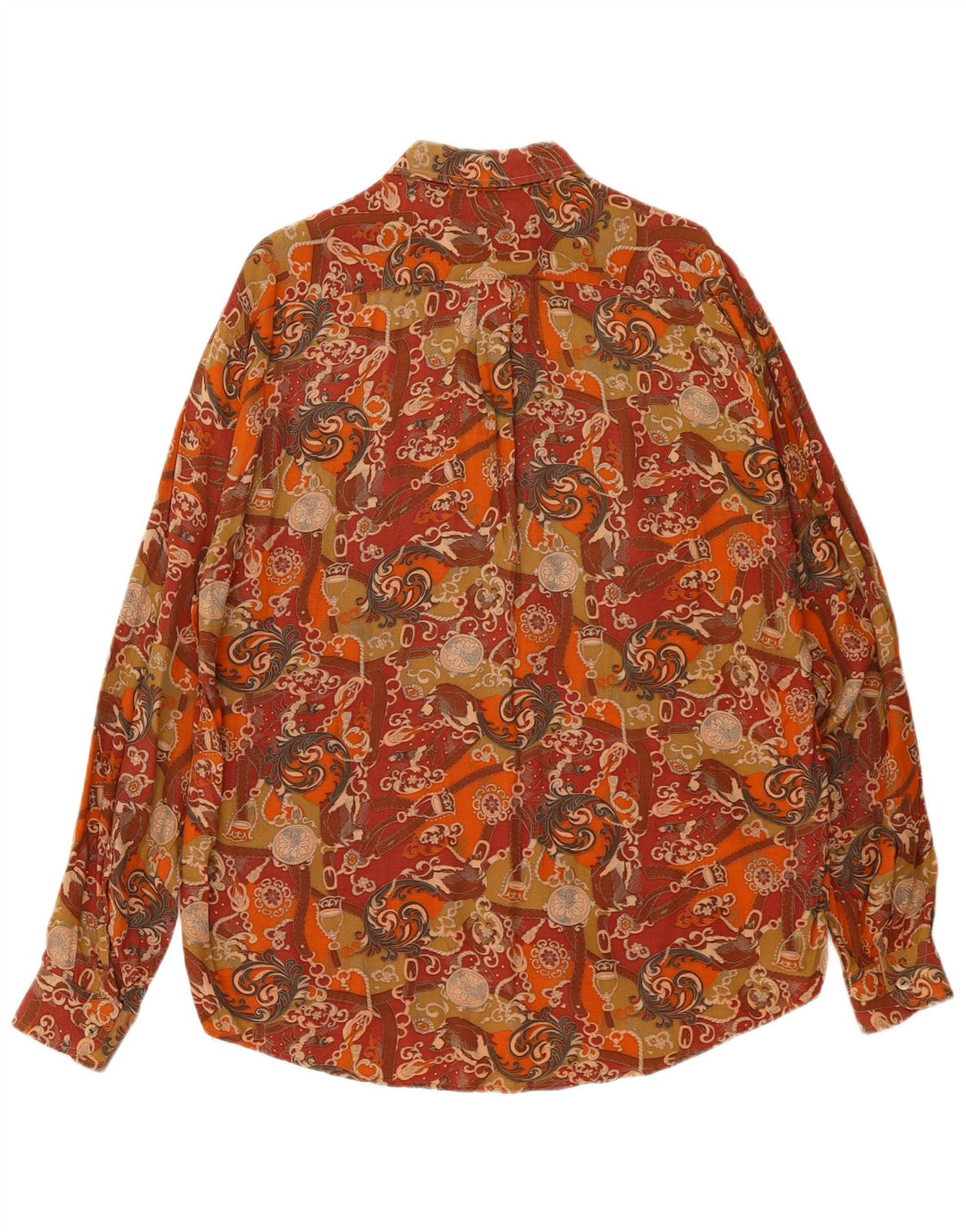 Camisa masculina Cotton Club de viscose floral marrom médio