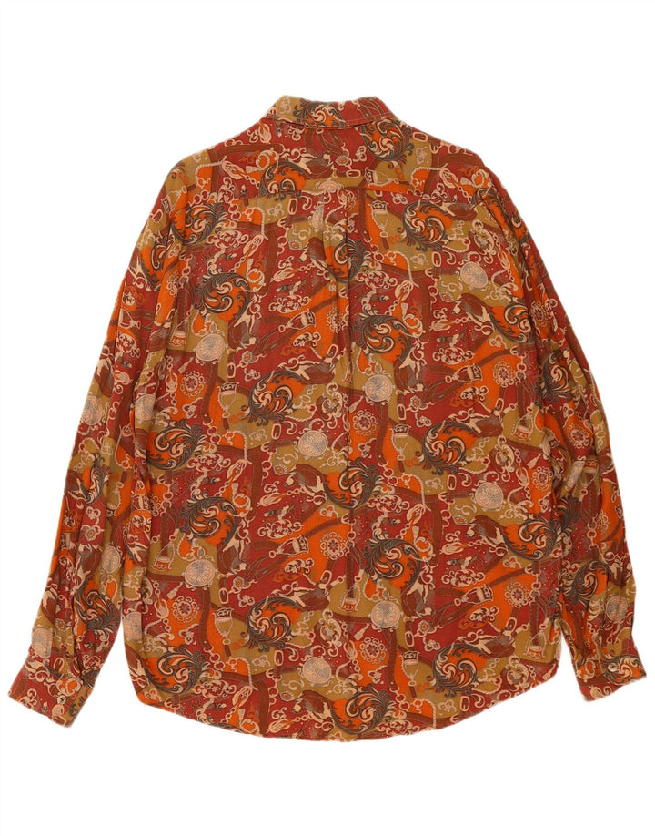 Camisa masculina Cotton Club de viscose floral marrom médio