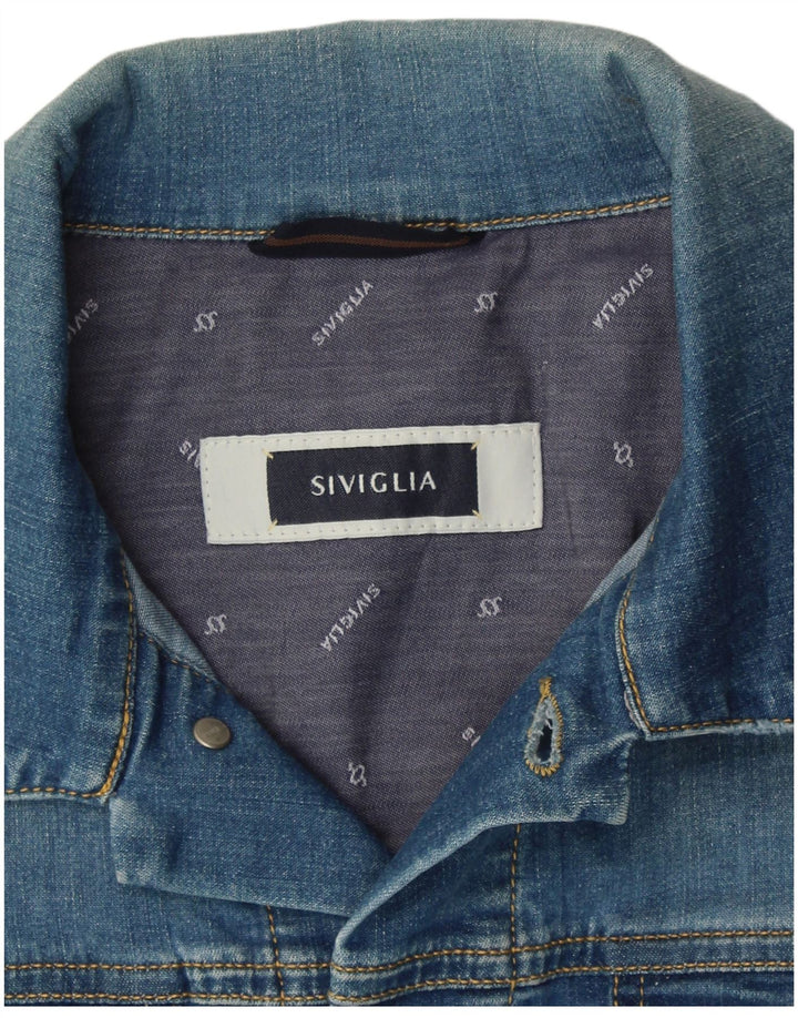Colete jeans masculino SIVIGLIA UK 38 azul médio