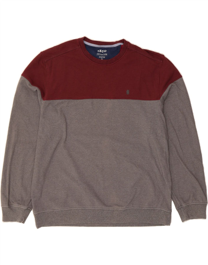 IZOD moletom masculino stretch jumper 2XL cinza colorblock poliéster