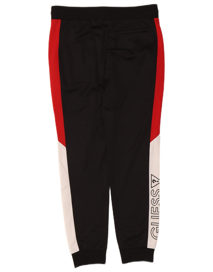 Calça de treino masculina Guess Graphic Joggers médio preto colorblock