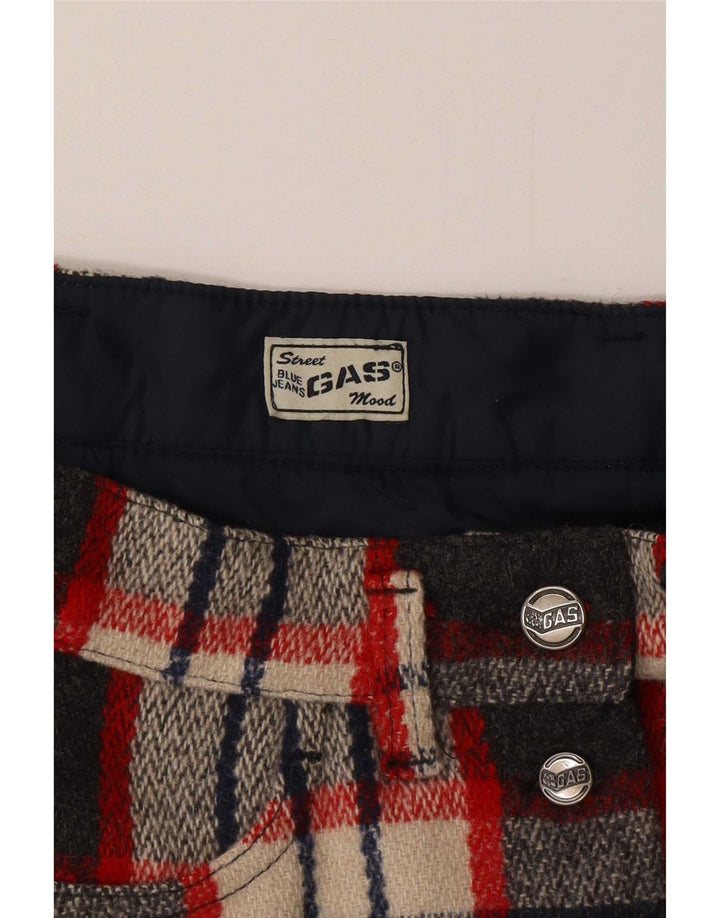 Mini saia feminina Gas pequena W26 xadrez multicolorida