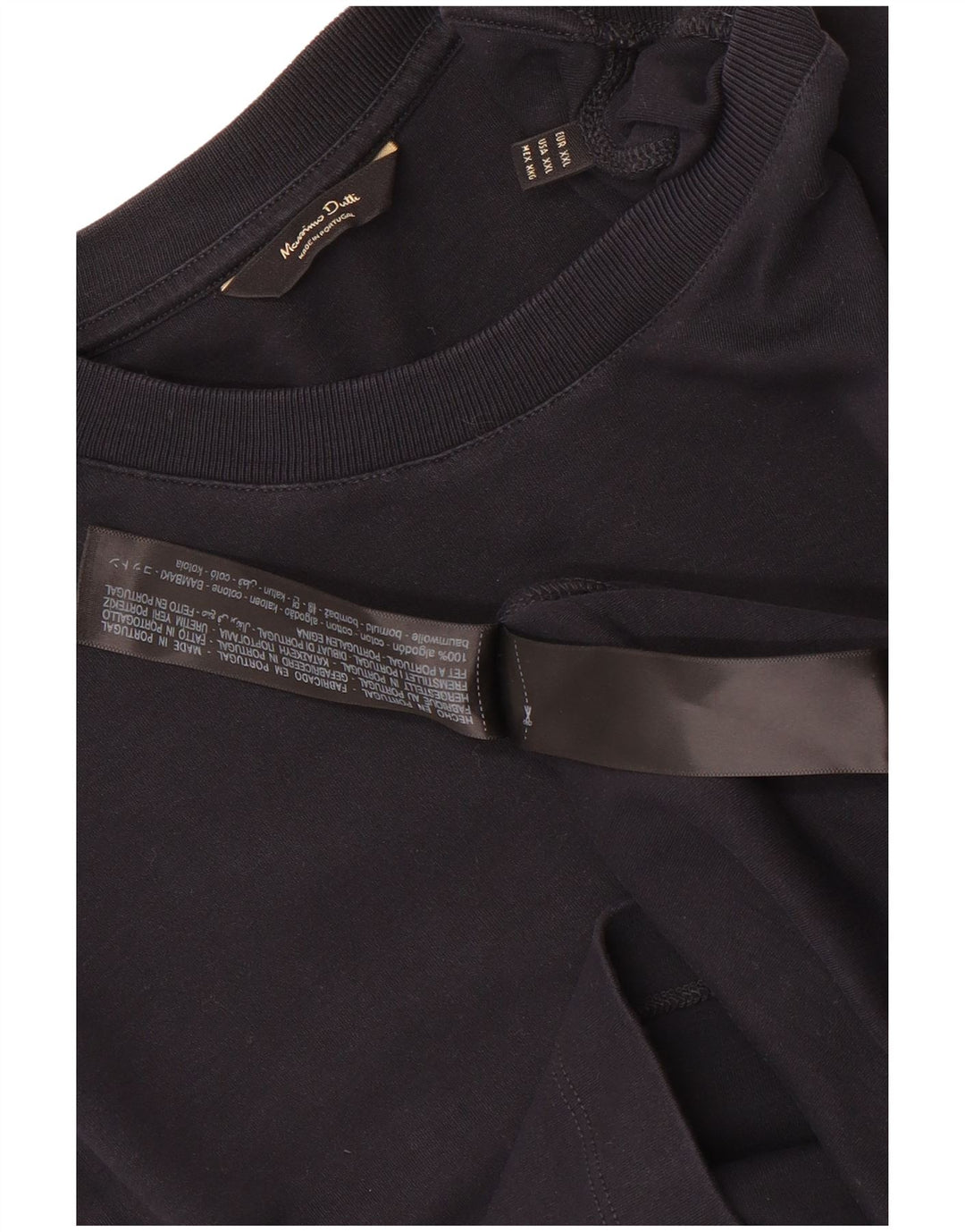 Camiseta masculina Massimo Dutti Top 2XL algodão azul marinho