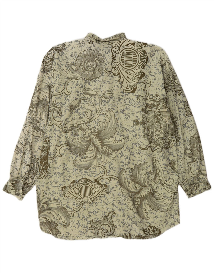 Camisa masculina vintage grande algodão paisley verde