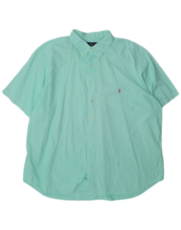 Camisa masculina de manga curta Ralph Lauren 3XL turquesa