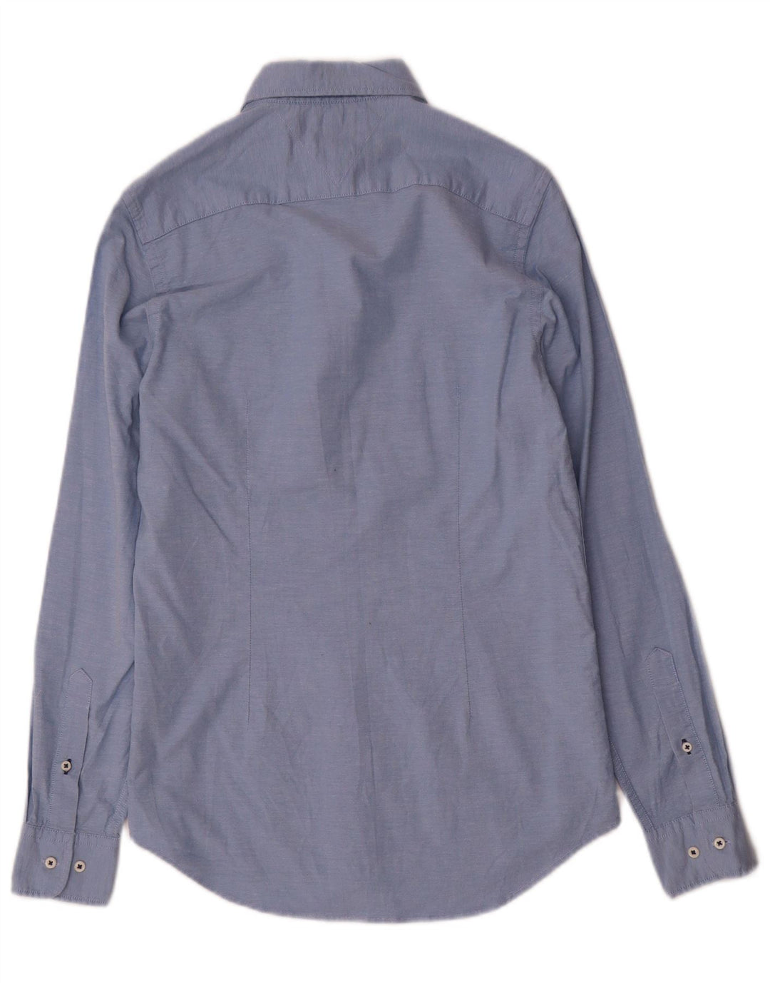 Camisa masculina Tommy Hilfiger Slim Fit pequena azul algodão