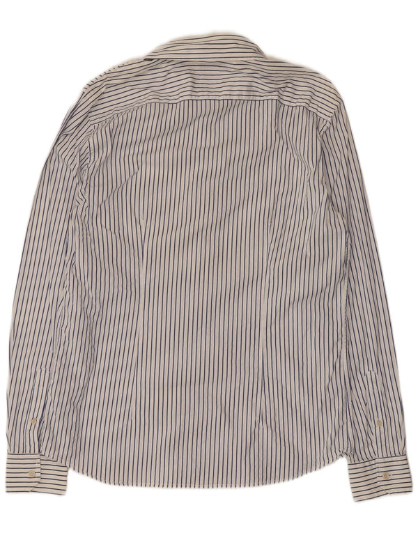 Camisa masculina Gas 2XL algodão listrado branco