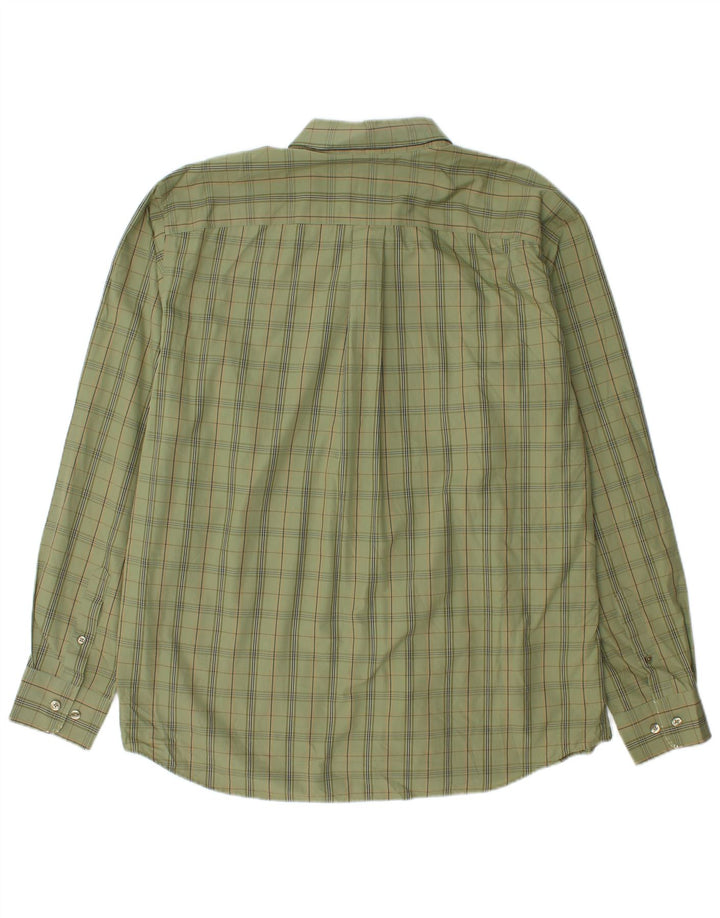 EDDIE BAUER Camisa masculina de ajuste relaxado, grande algodão xadrez verde